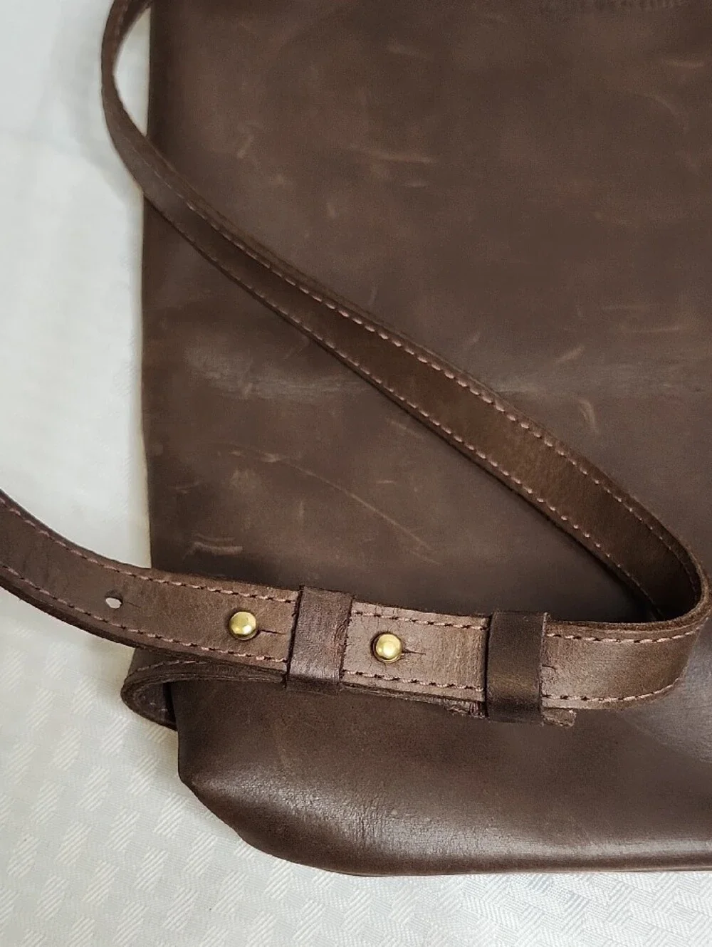 Parker Clay Miramar Leather Backpack Tote Dark Brown